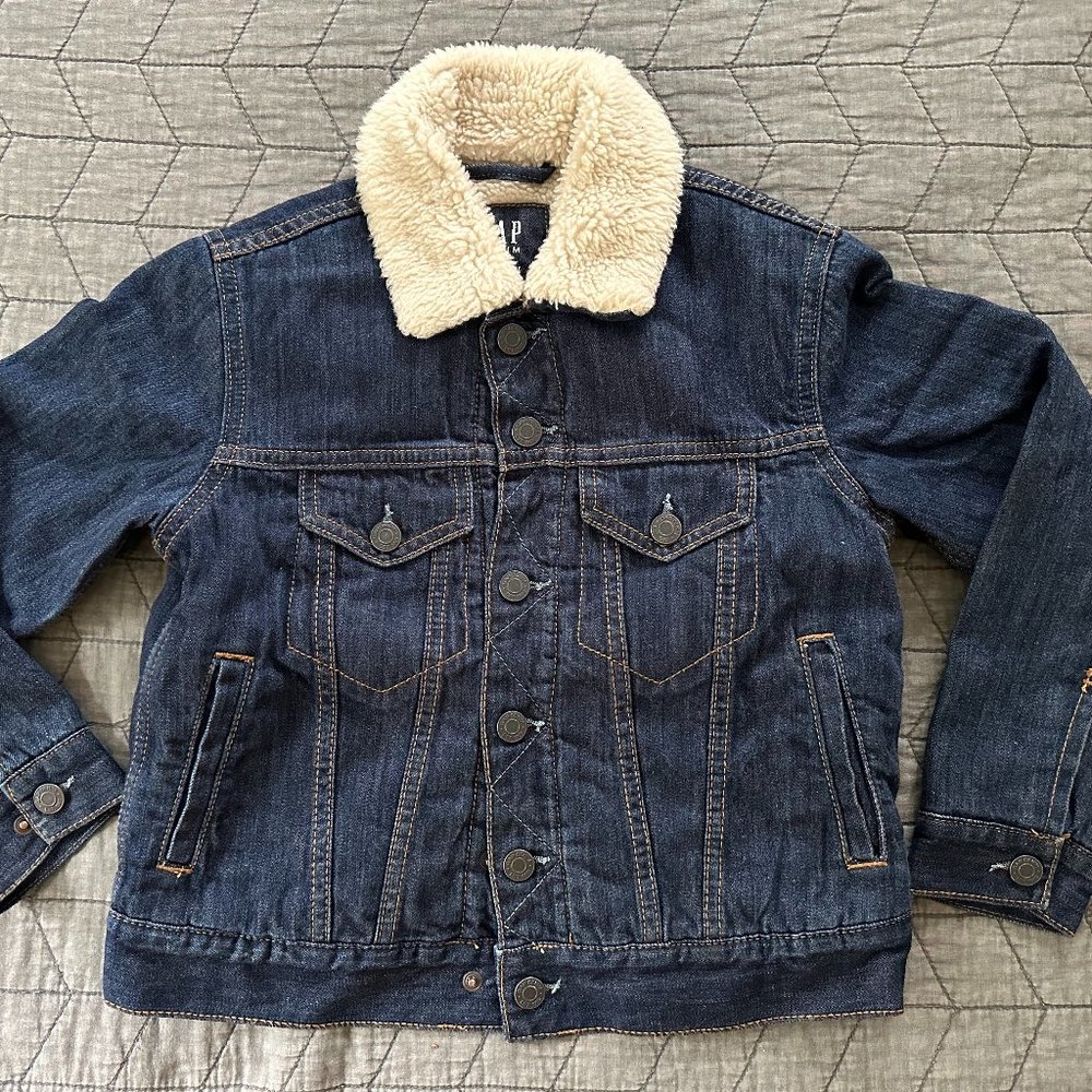 GAP Kids' Sherpa-Lined Denim Jacket